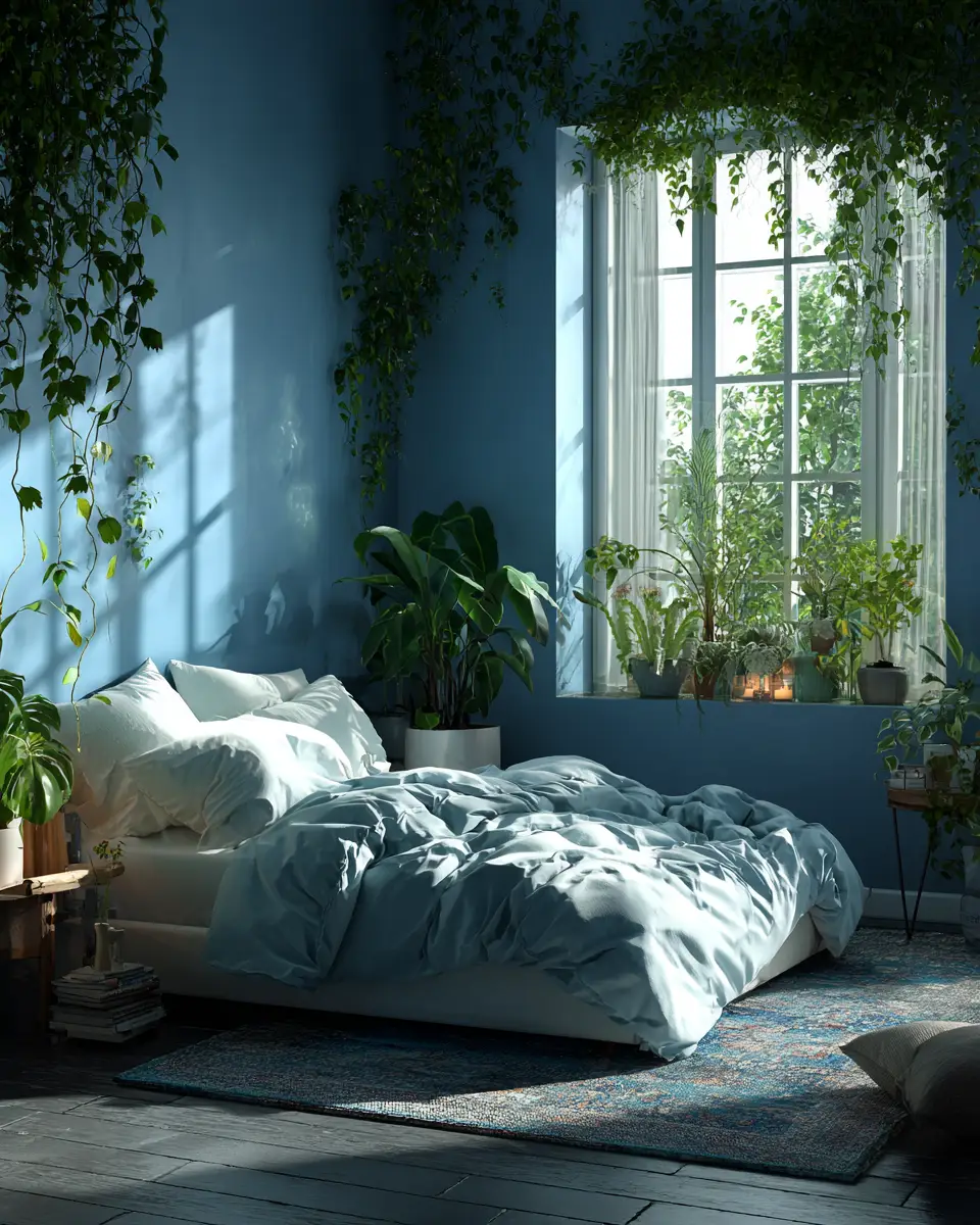 Blue Japandi Bedroom Decor Ideas