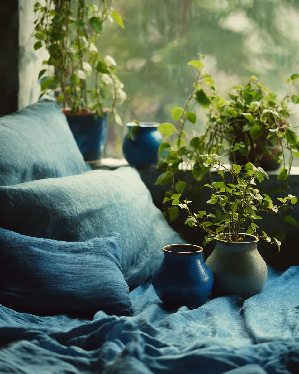 Blue Japandi Bedroom Decor Ideas