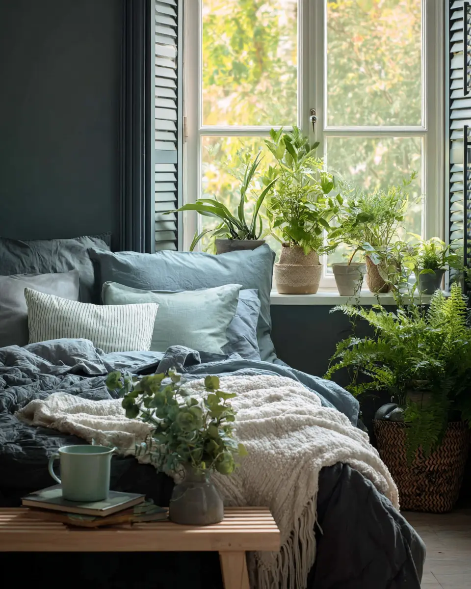 Blue Japandi Bedroom Decor Ideas