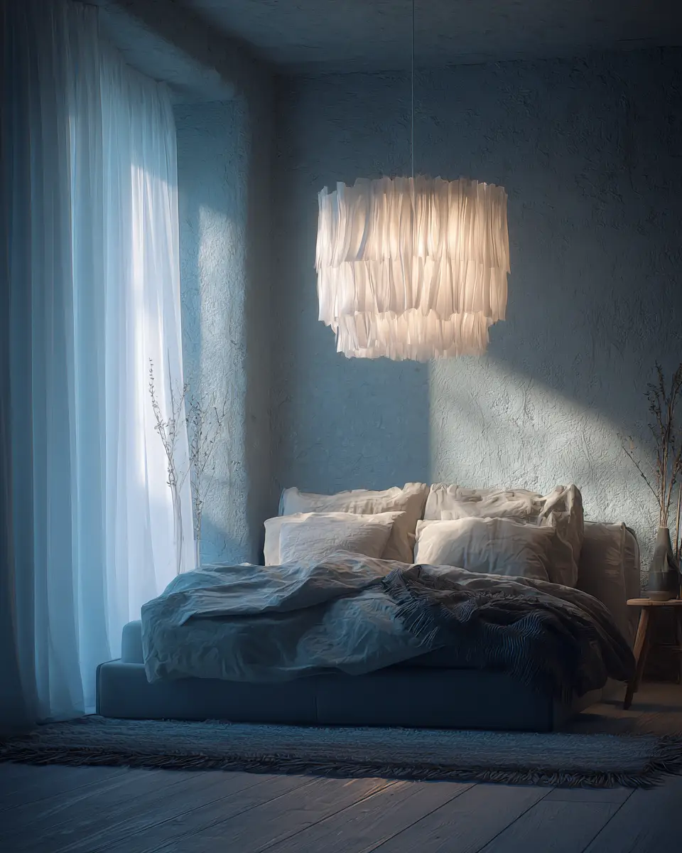 Blue Japandi Bedroom Decor Ideas