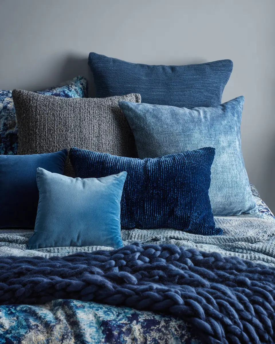 Blue Japandi Bedroom Decor Ideas