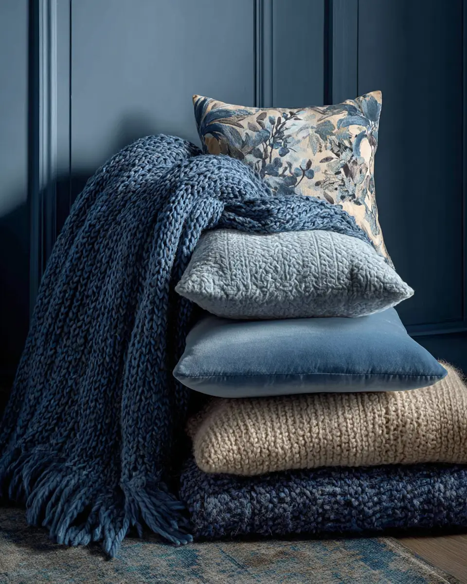 Blue Japandi Bedroom Decor Ideas