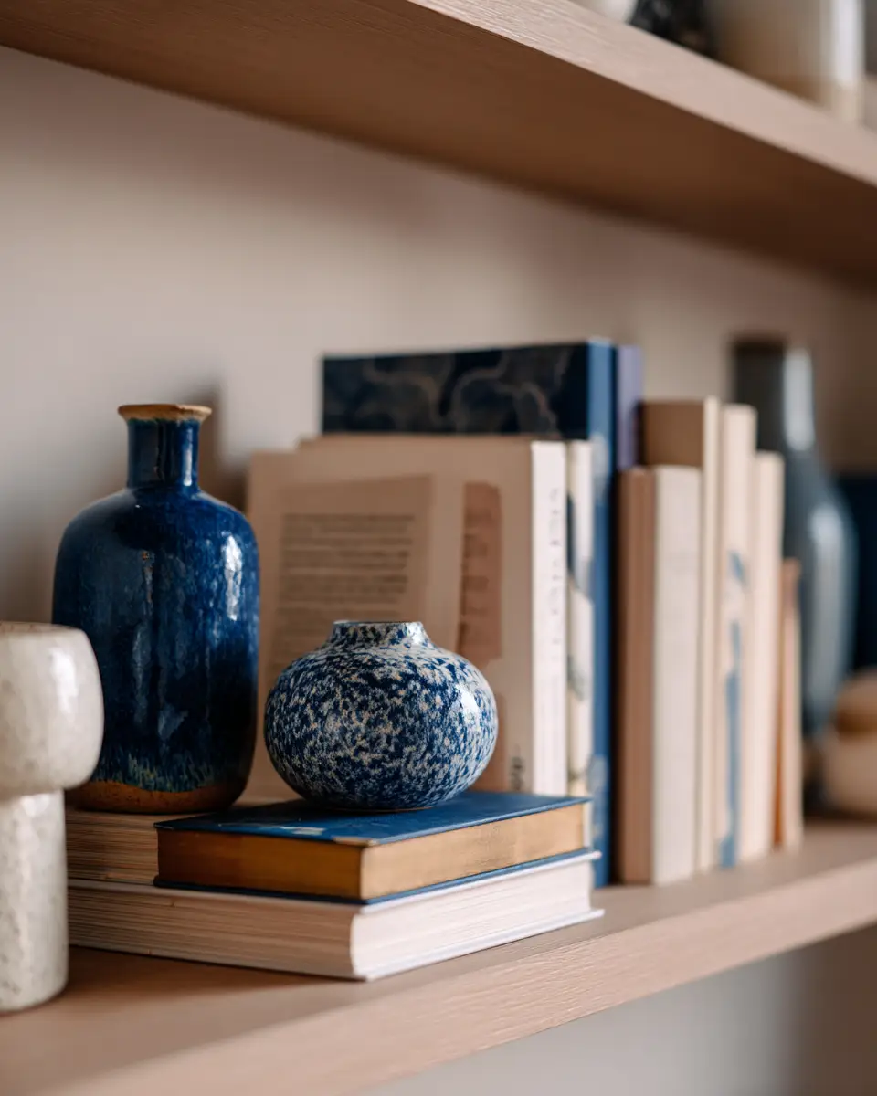 Blue Japandi Home Office Decor Ideas