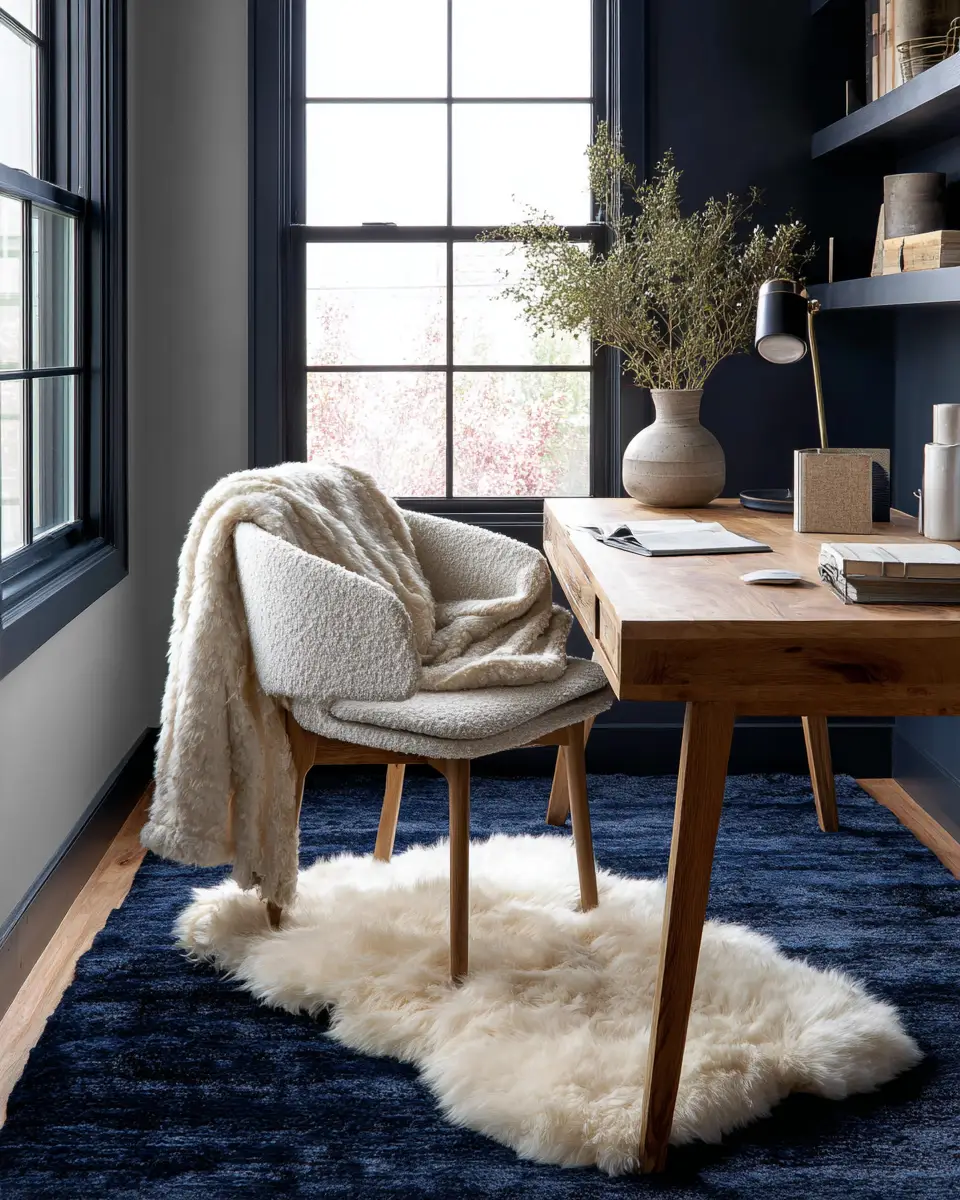 Blue Japandi Home Office Decor Ideas