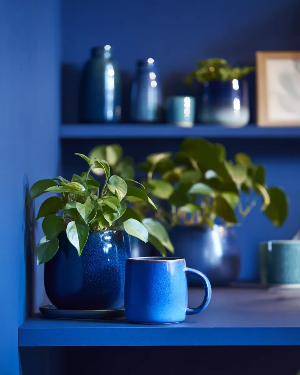 Blue Japandi Home Office Decor Ideas