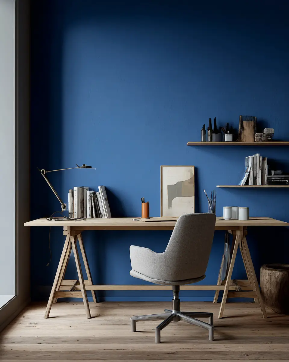 Blue Japandi Home Office Decor Ideas
