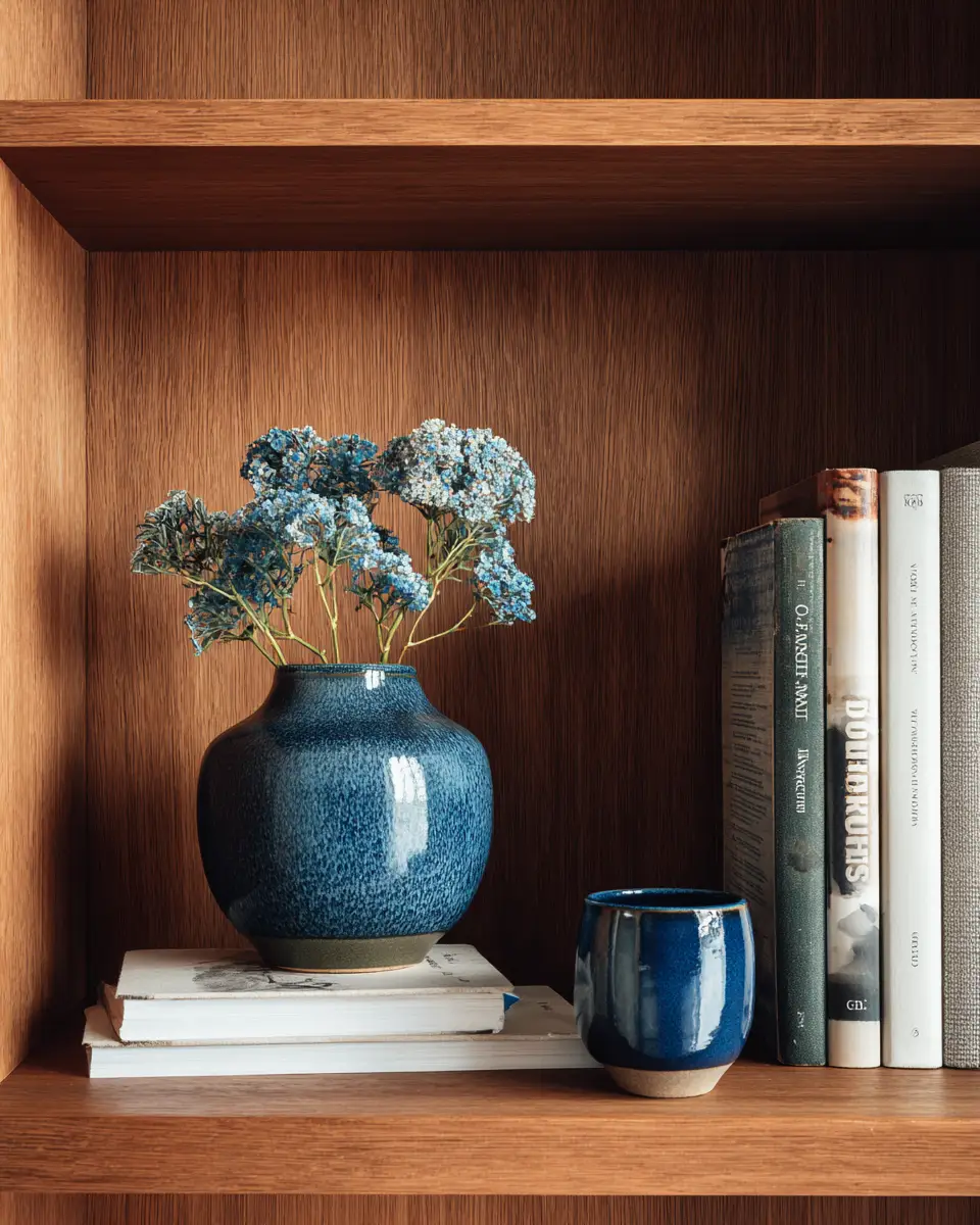 Blue Japandi Home Office Decor Ideas