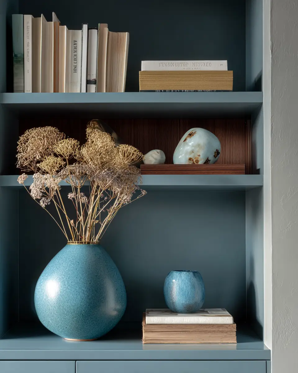 Blue Japandi Home Office Decor Ideas