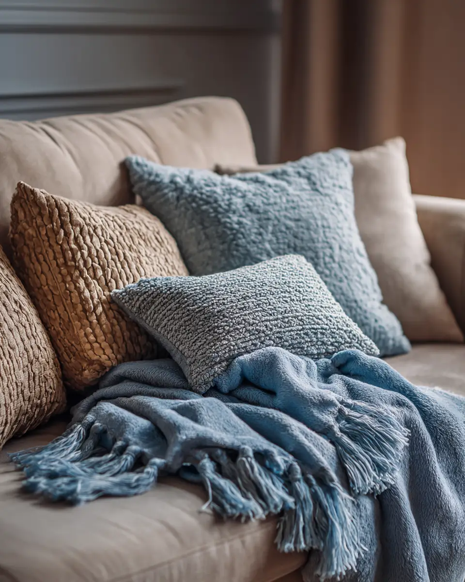 Blue Japandi Living Room Decor Ideas