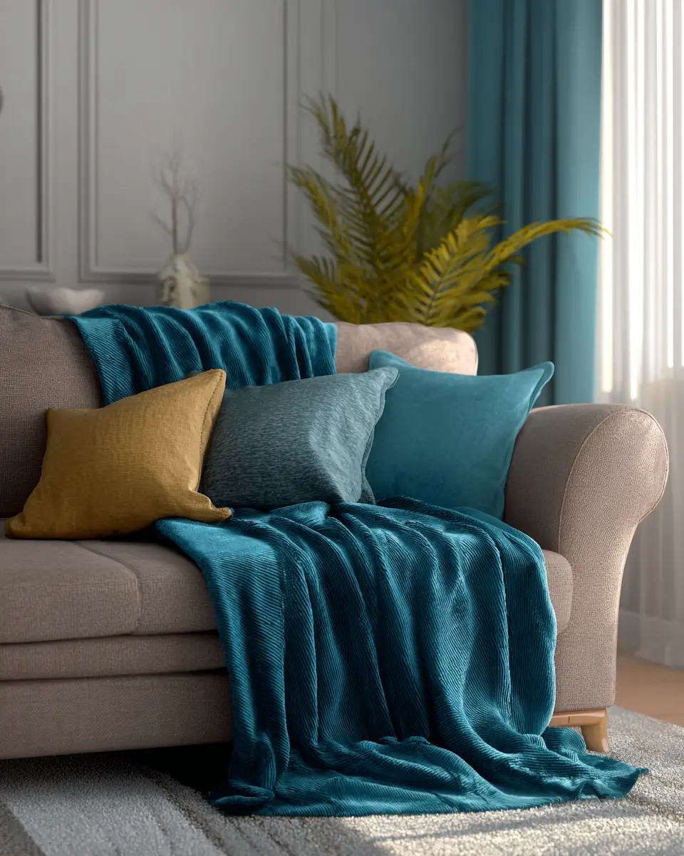 Blue Japandi Living Room Decor Ideas