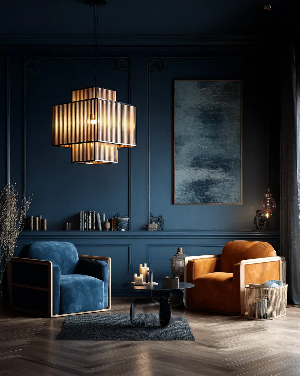 Blue Japandi Living Room Decor Ideas