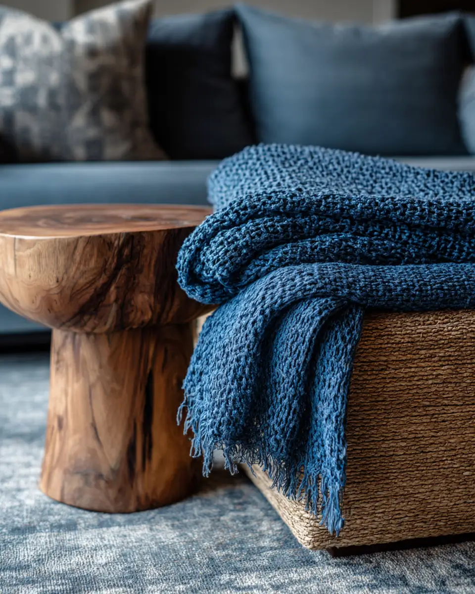 Blue Japandi Living Room Decor Ideas