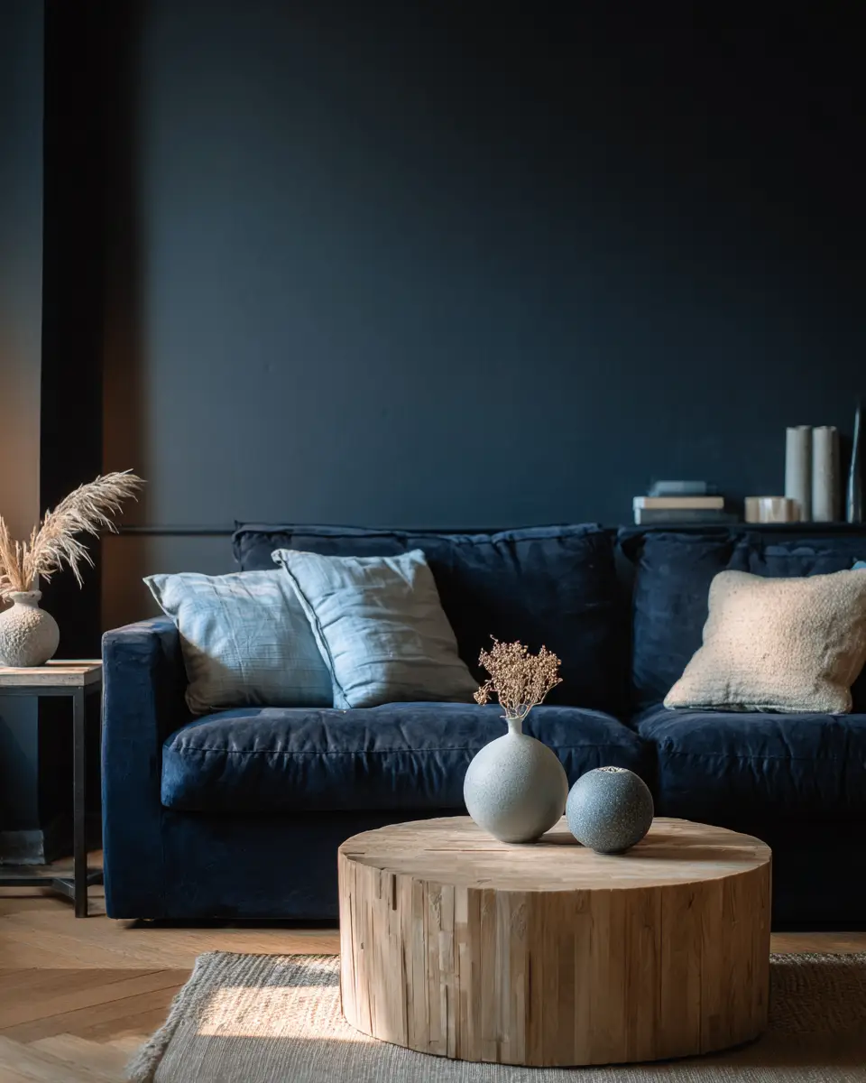 Blue Japandi Living Room Decor Ideas