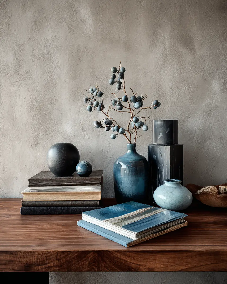 Blue Japandi Living Room Decor Ideas