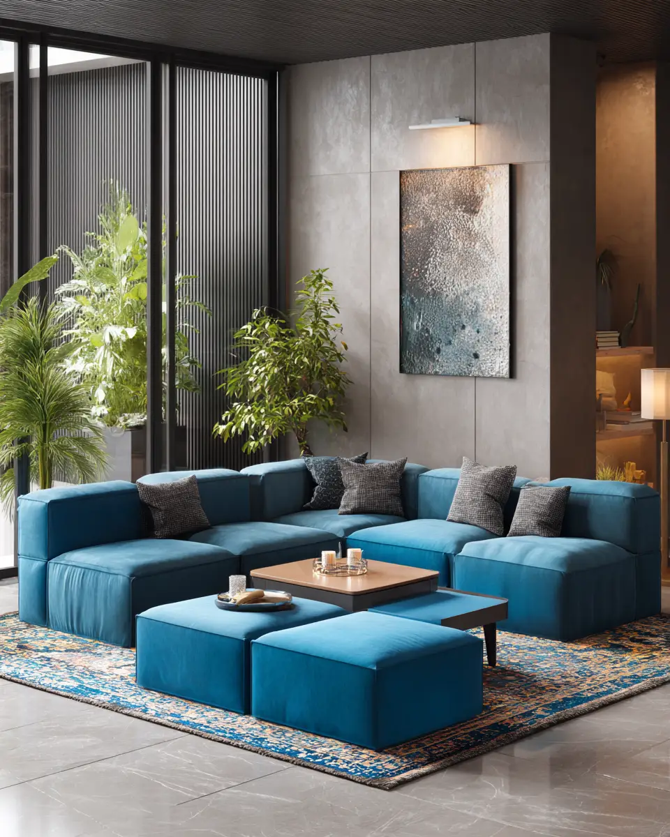 Blue Modern Living Room Decor Ideas
