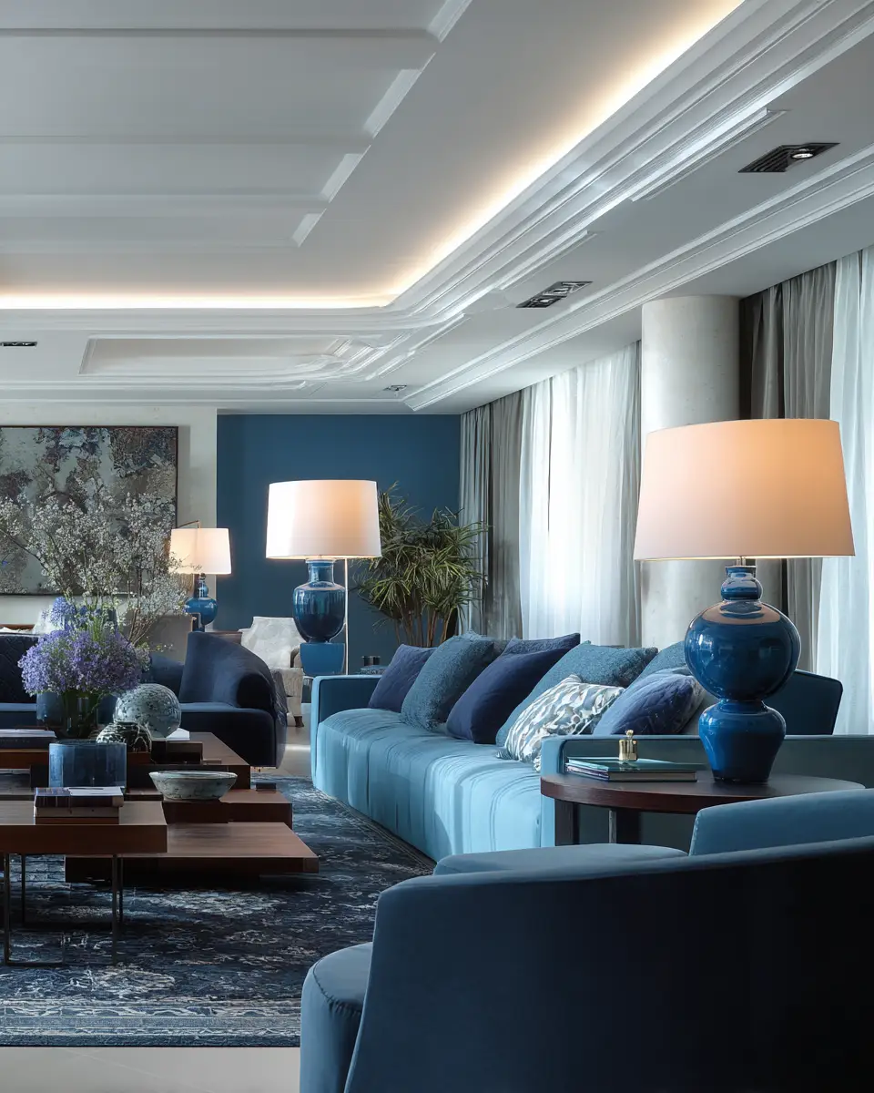 Blue Modern Living Room Decor Ideas