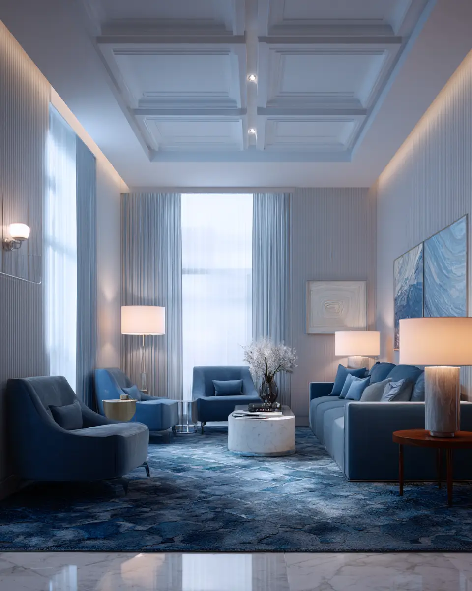 Blue Modern Living Room Decor Ideas