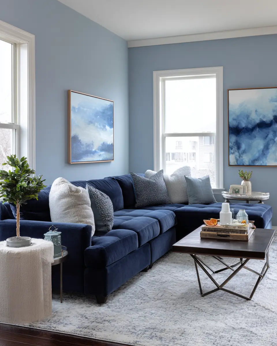 Blue Modern Living Room Decor Ideas