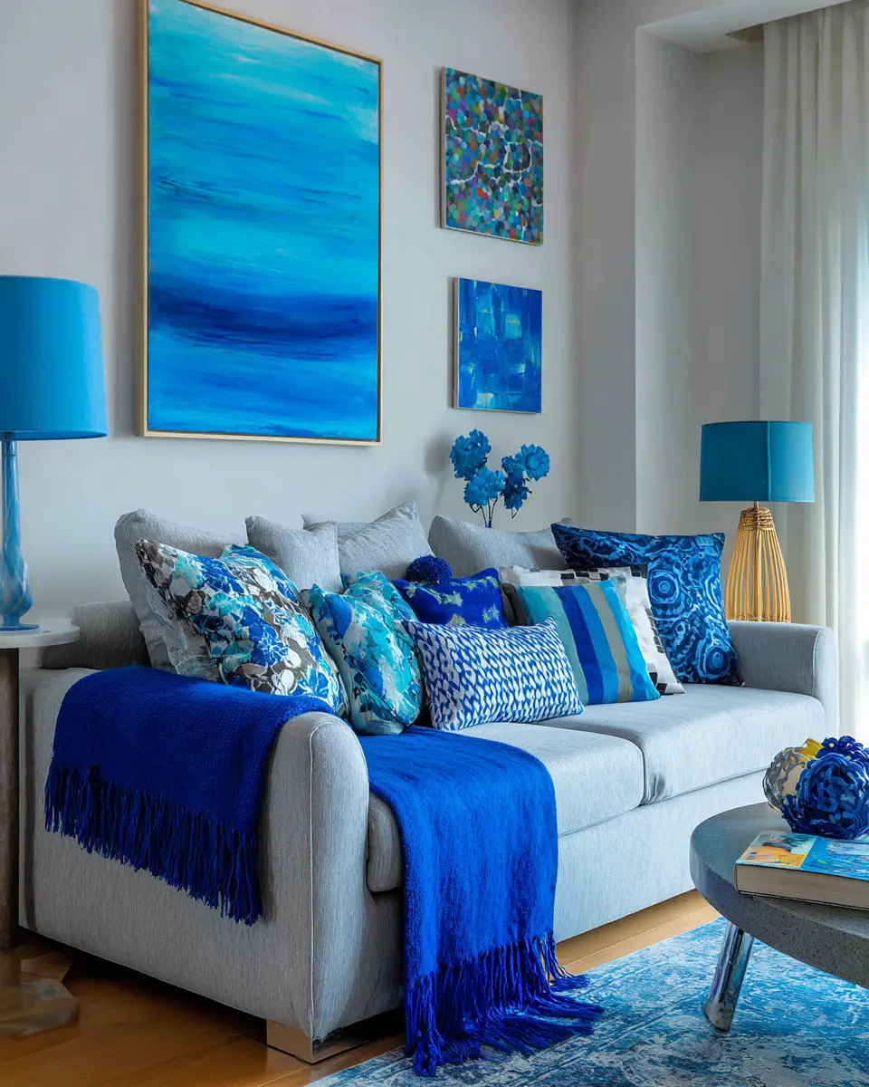 Blue Modern Living Room Decor Ideas