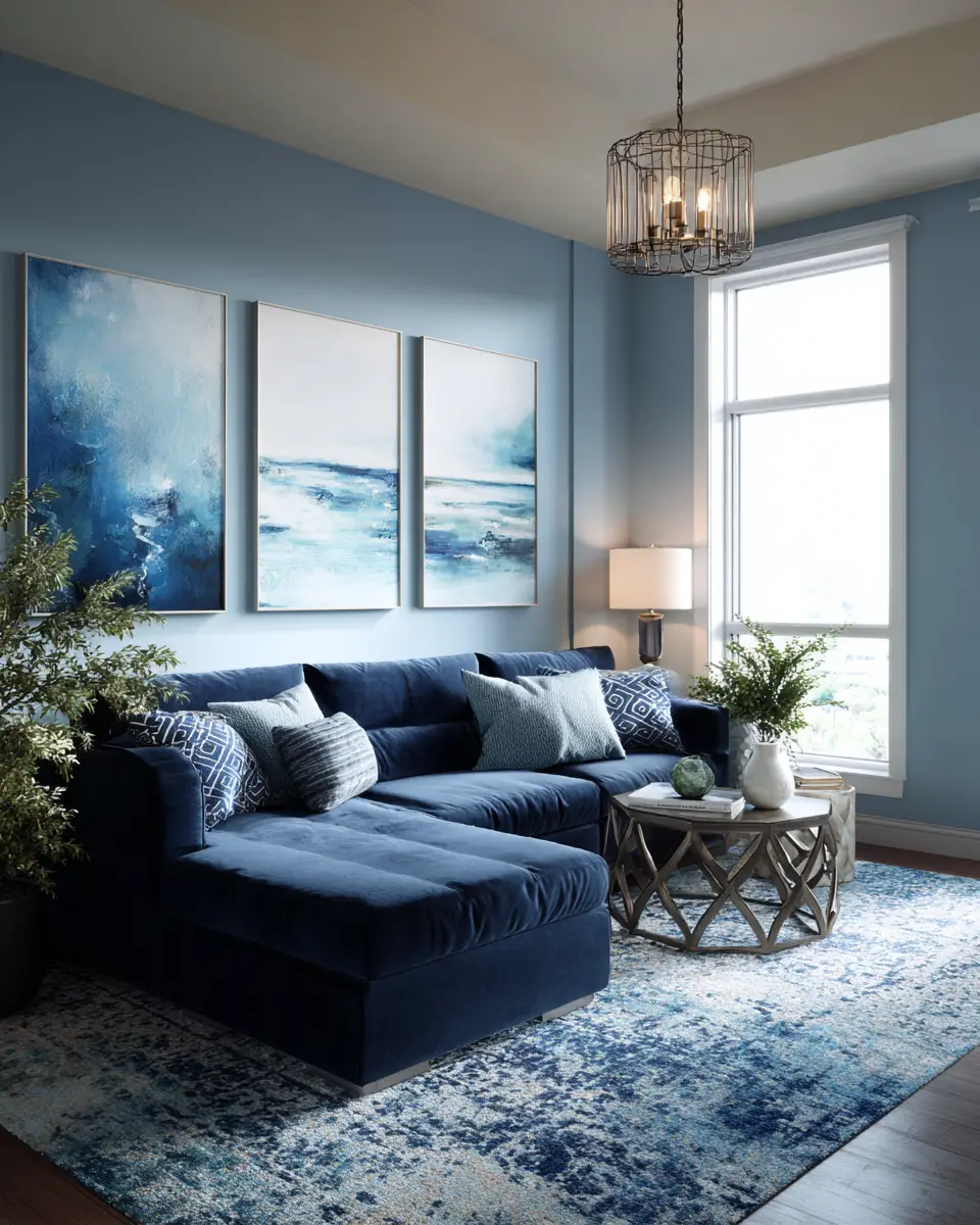 Blue Modern Living Room Decor Ideas