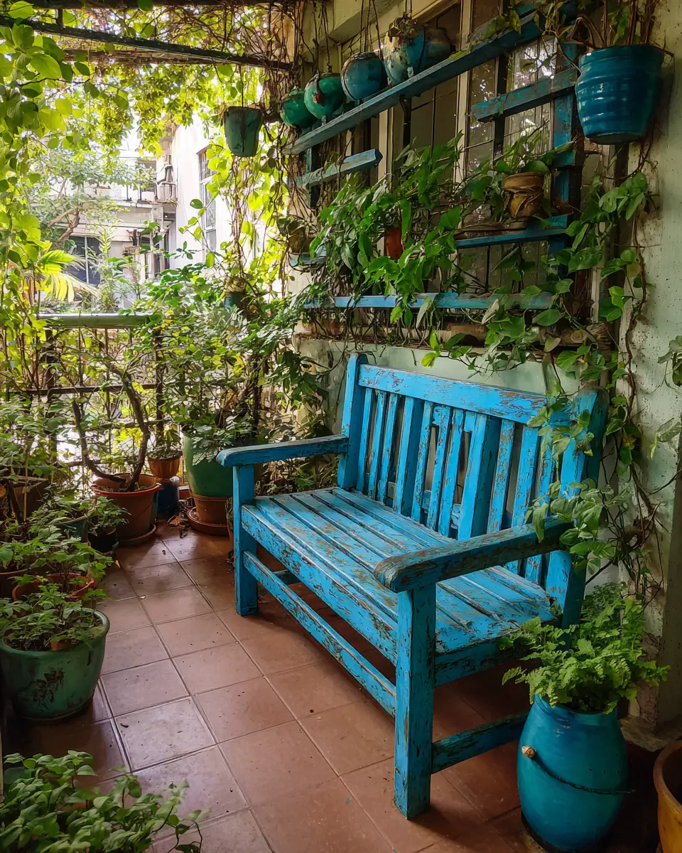 Blue Rustic Balcony Decor Ideas