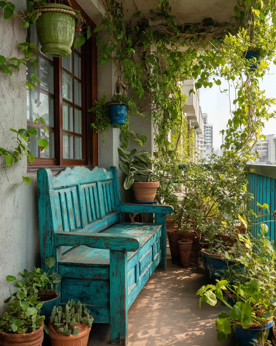 Blue Rustic Balcony Decor Ideas