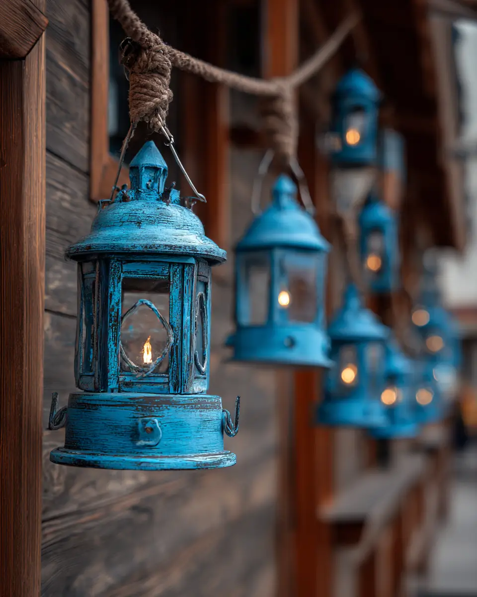 Blue Rustic Balcony Decor Ideas
