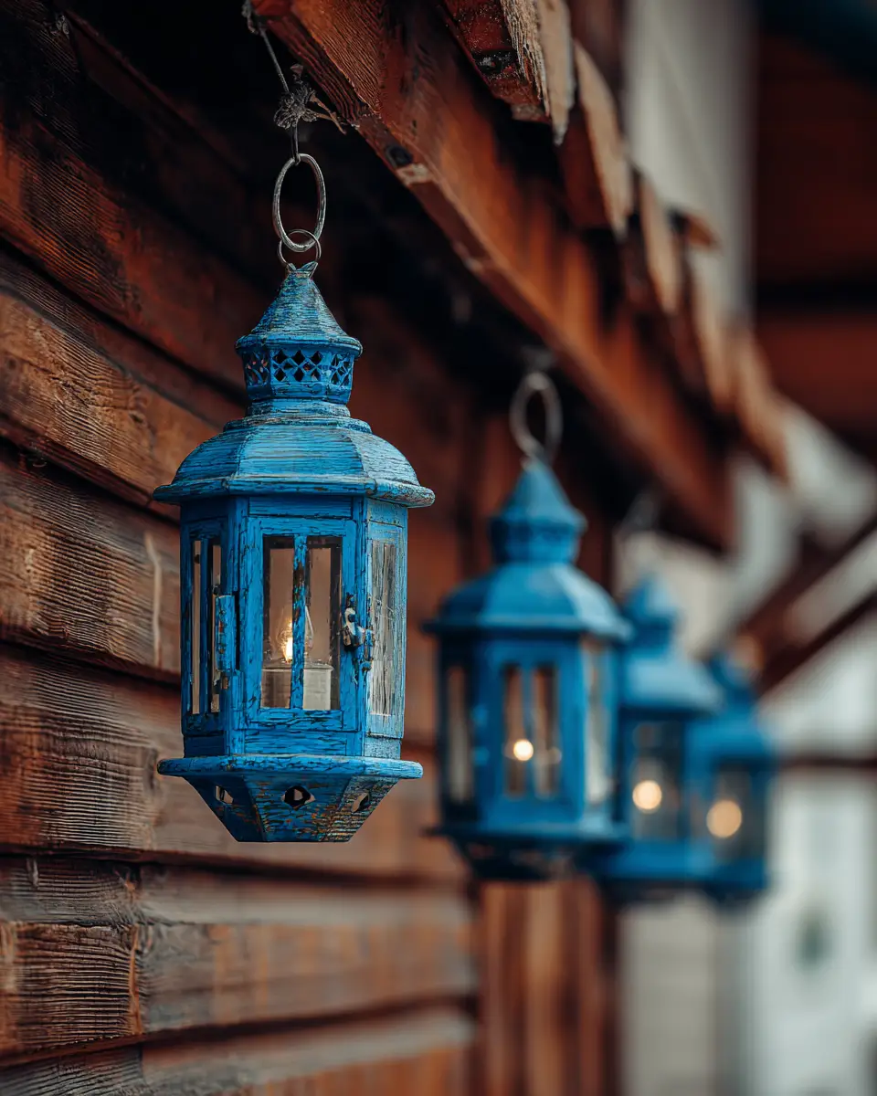 Blue Rustic Balcony Decor Ideas