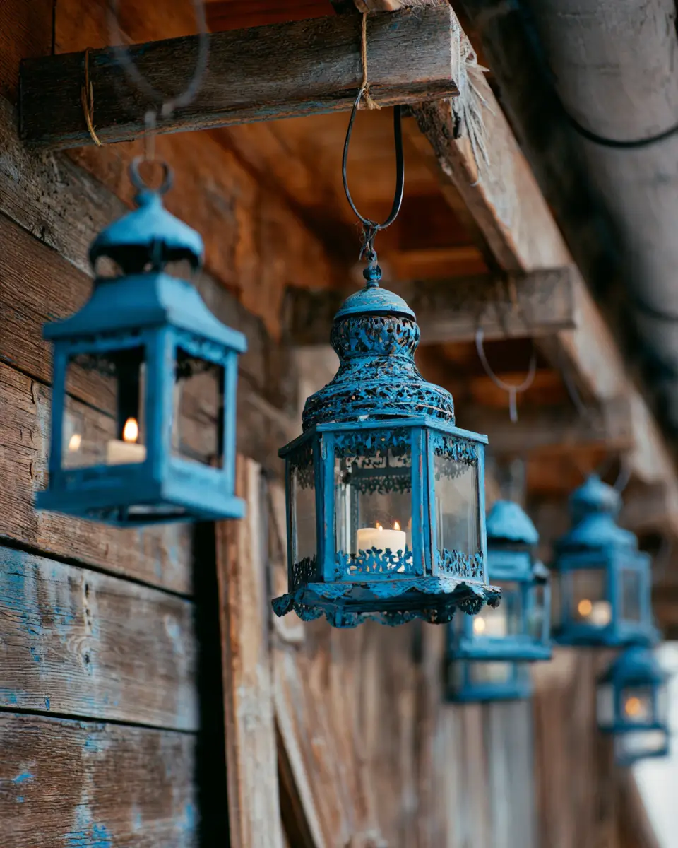 Blue Rustic Balcony Decor Ideas