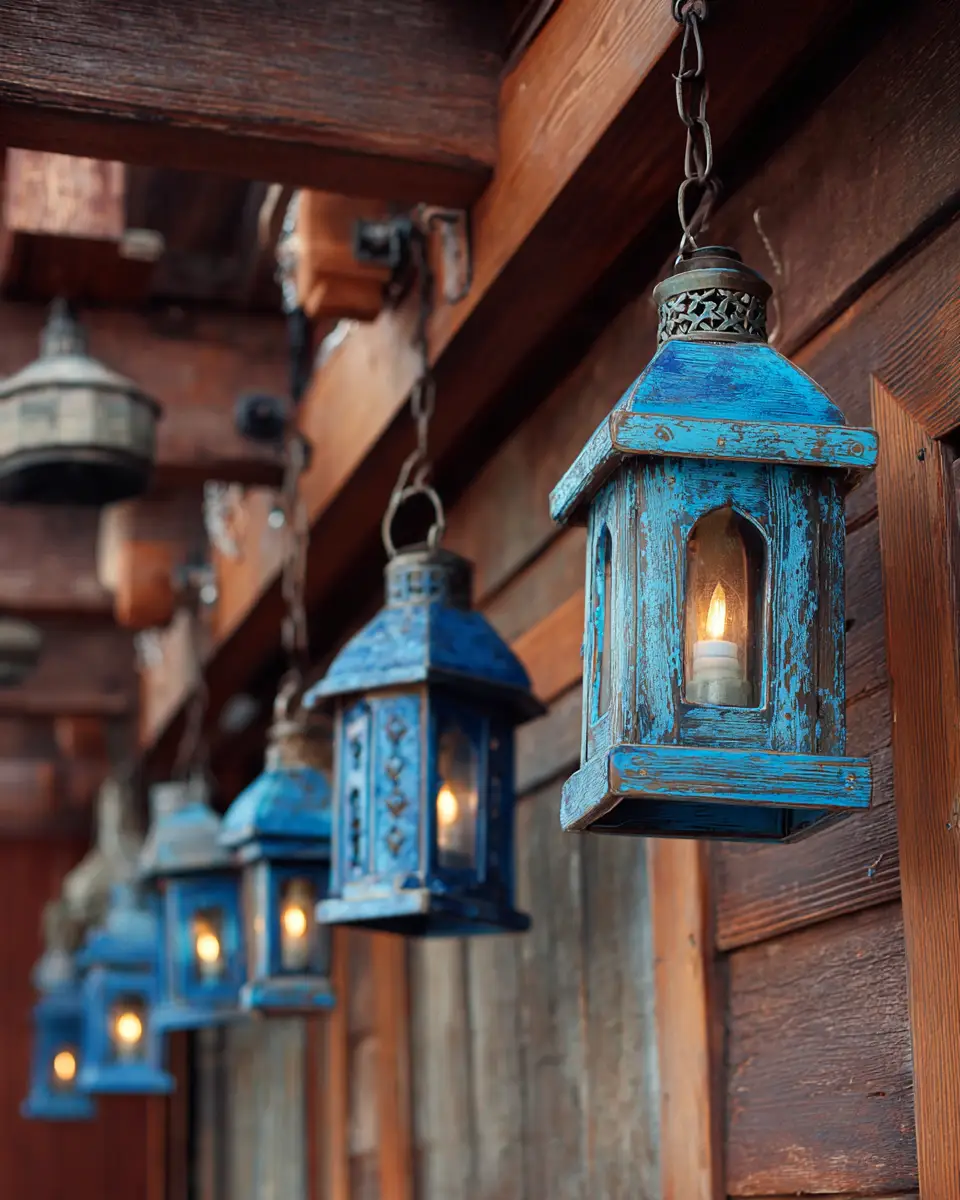 Blue Rustic Balcony Decor Ideas