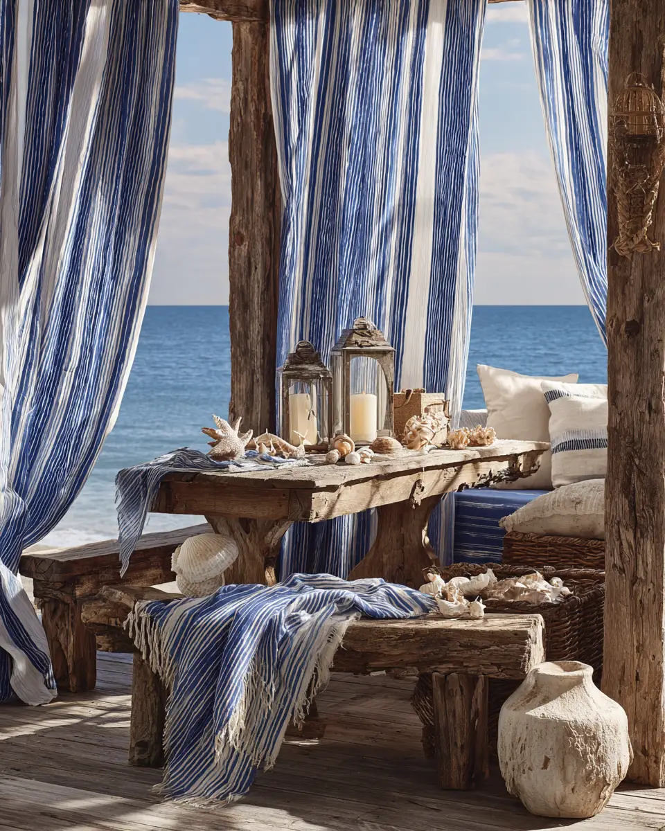 Blue Rustic Balcony Decor Ideas