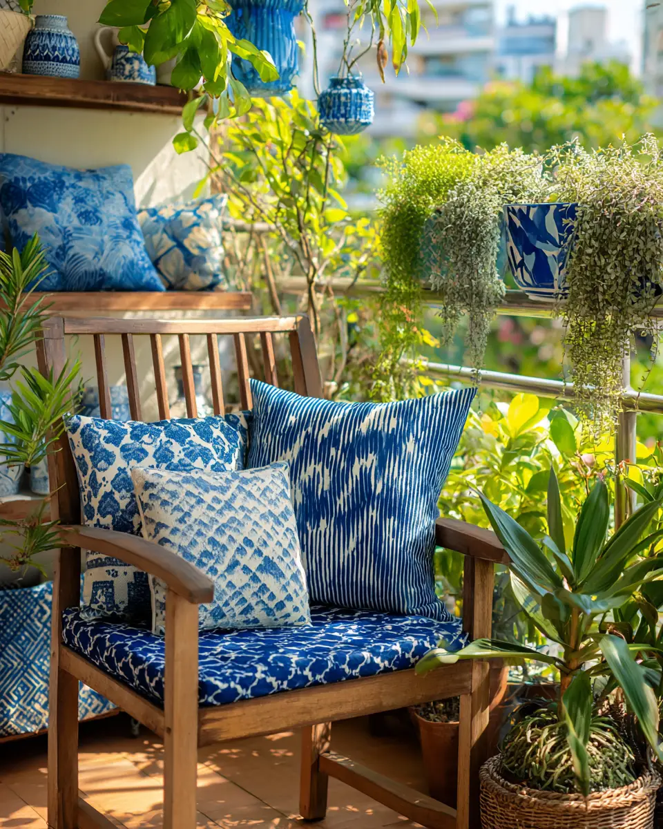 Blue Rustic Balcony Decor Ideas