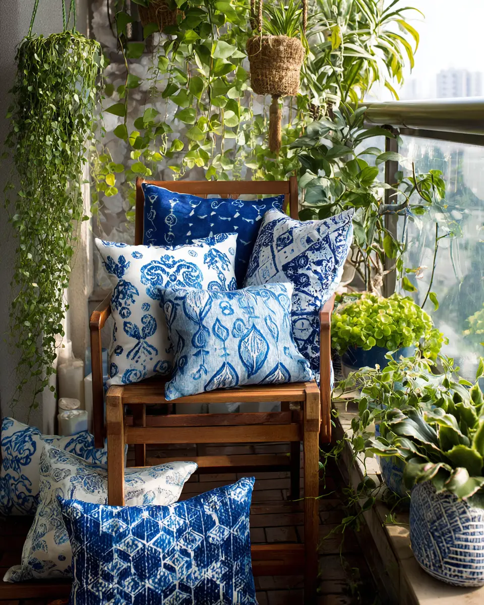 Blue Rustic Balcony Decor Ideas