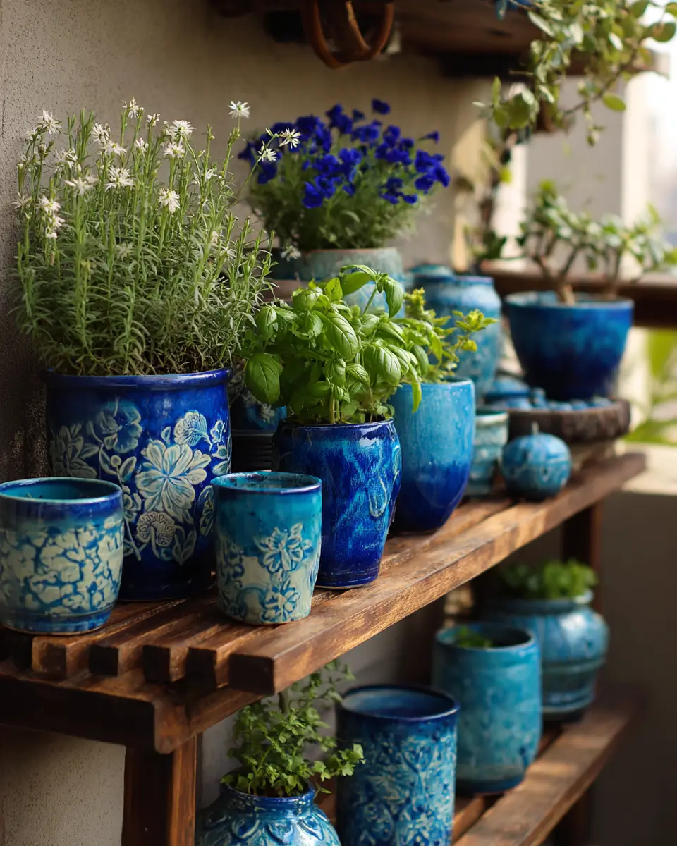 Blue Rustic Balcony Decor Ideas