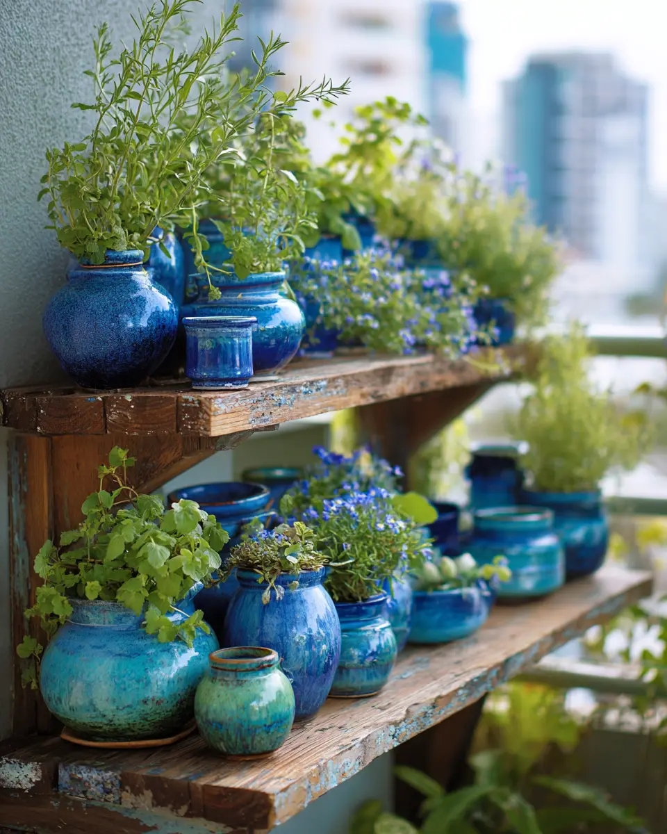Blue Rustic Balcony Decor Ideas