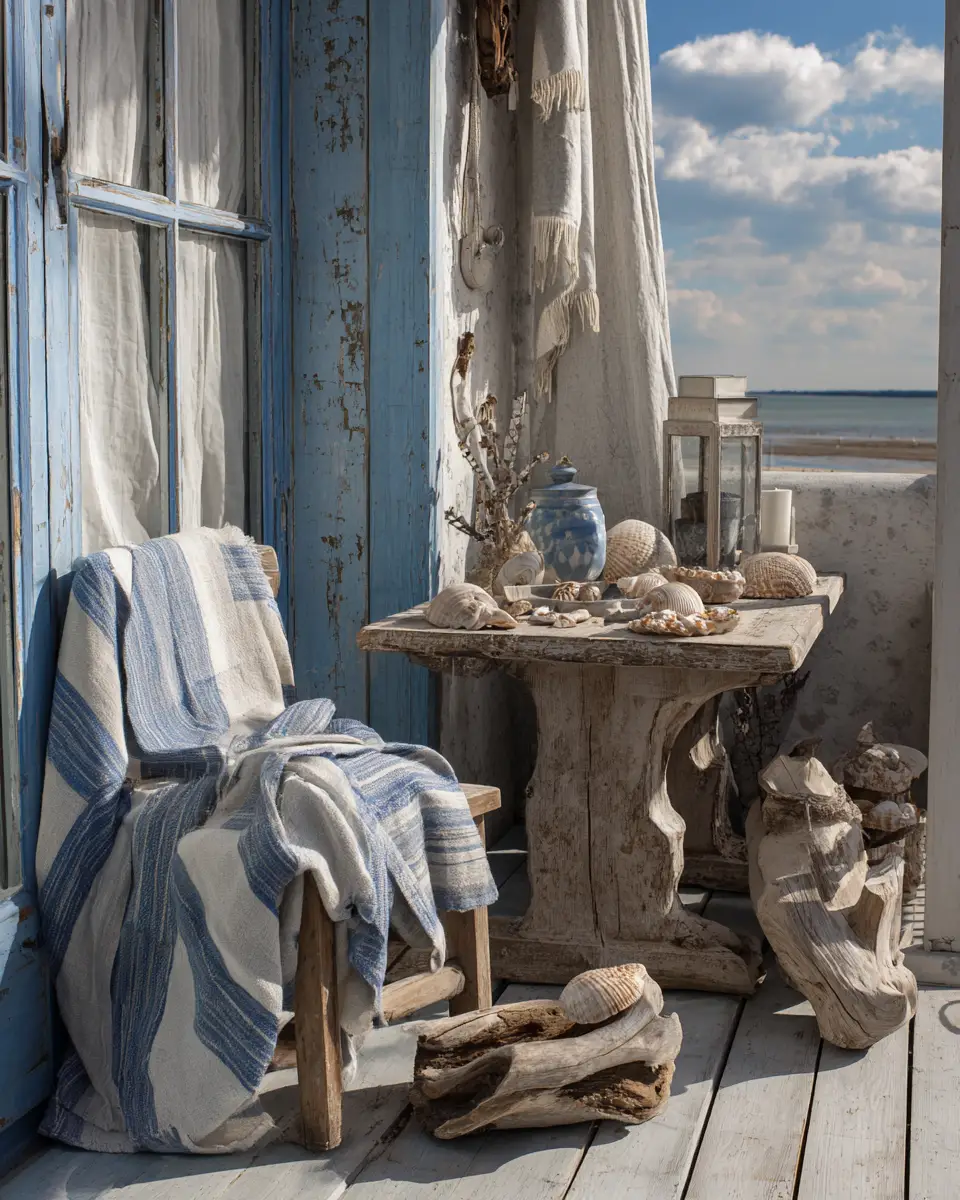 Blue Rustic Balcony Decor Ideas