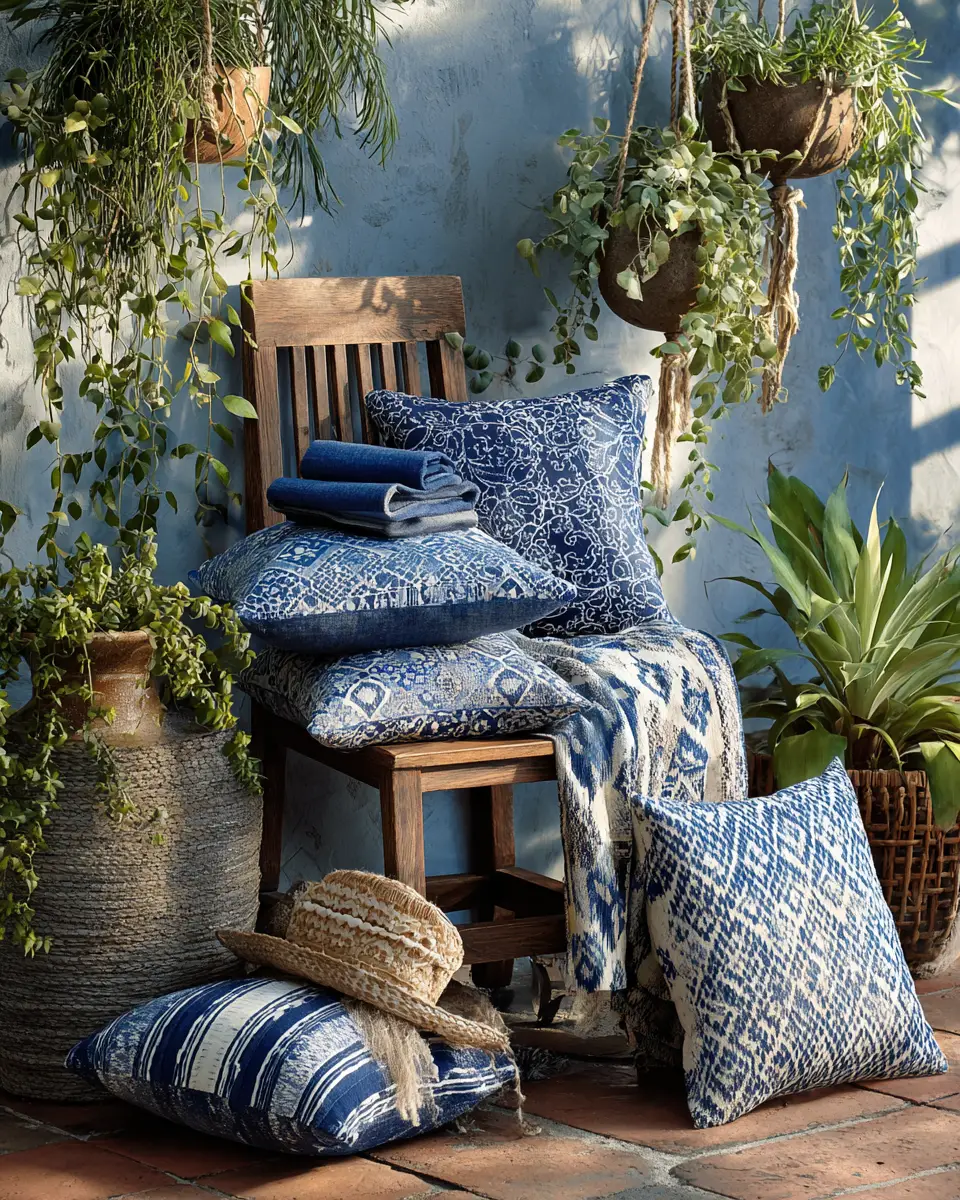 Blue Rustic Balcony Decor Ideas