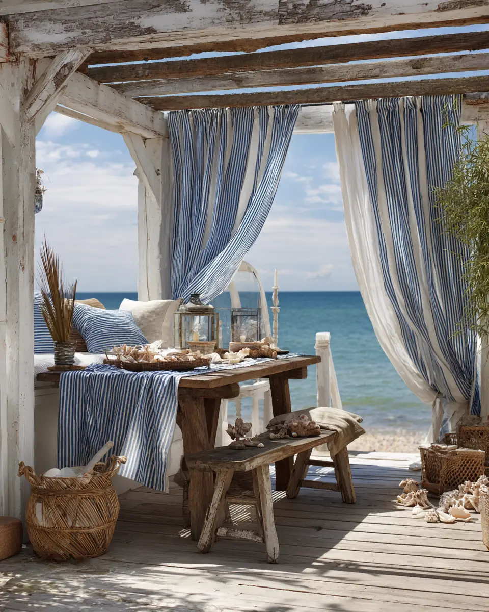 Blue Rustic Balcony Decor Ideas