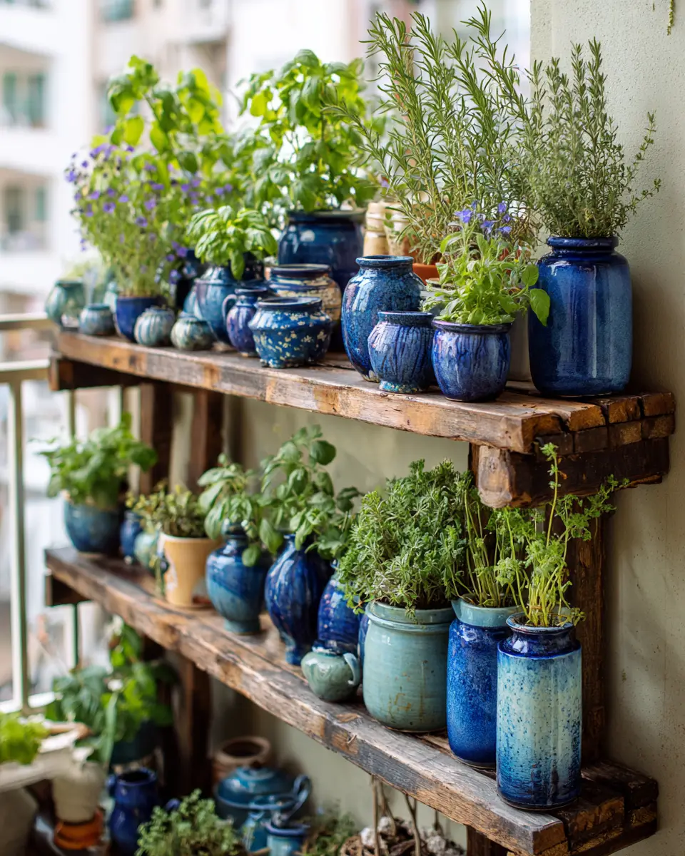 Blue Rustic Balcony Decor Ideas