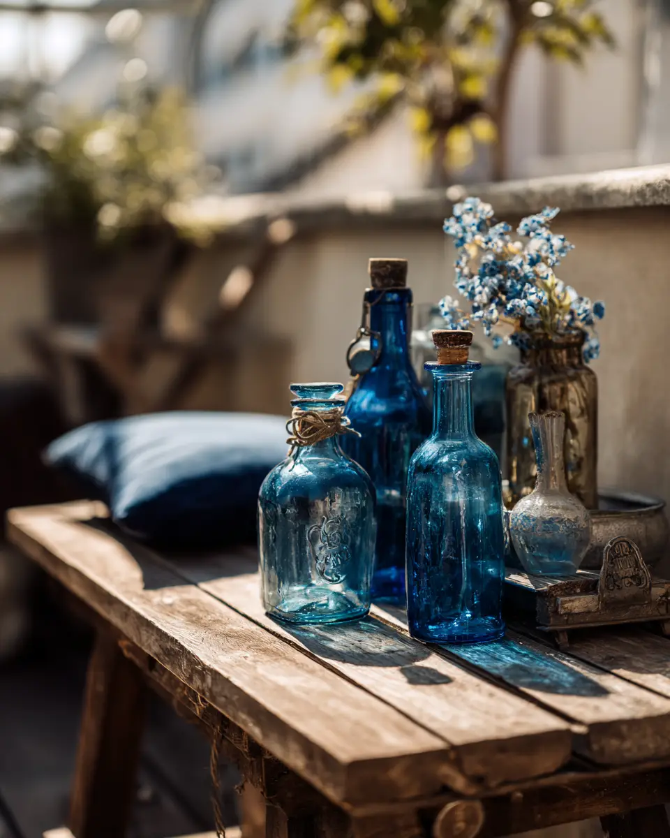 Blue Rustic Balcony Decor Ideas