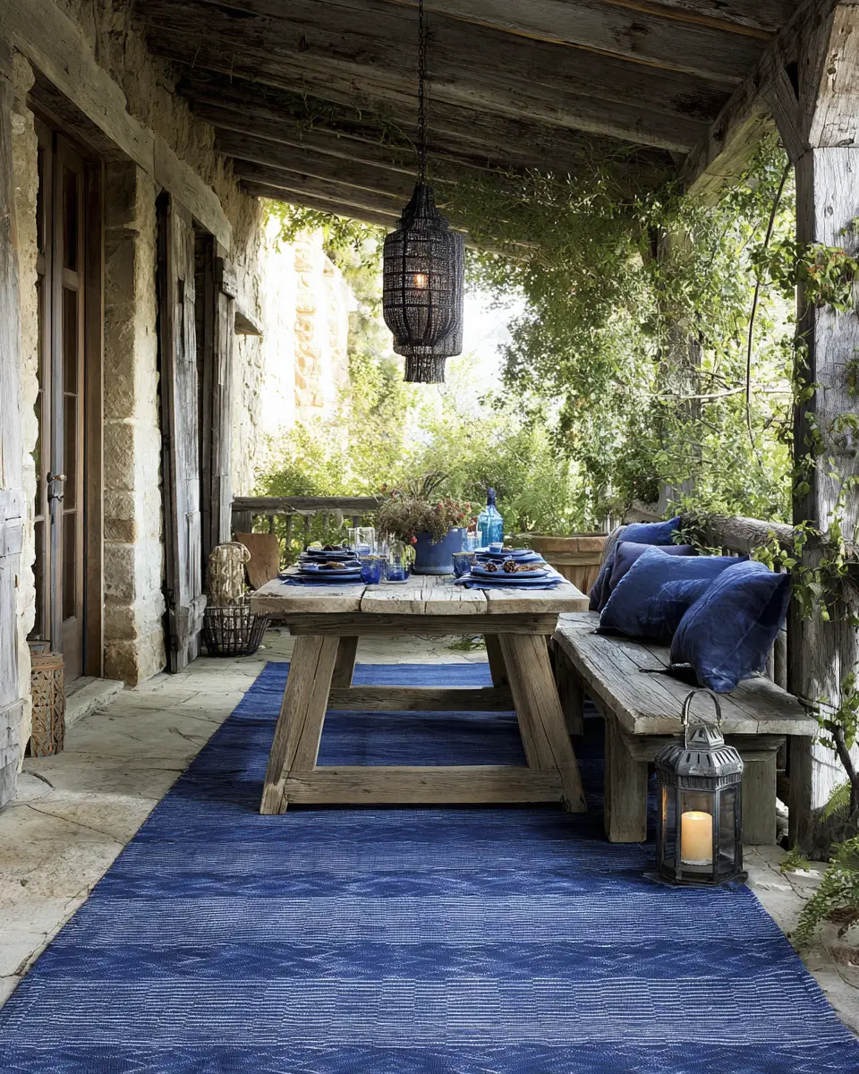 Blue Rustic Balcony Decor Ideas