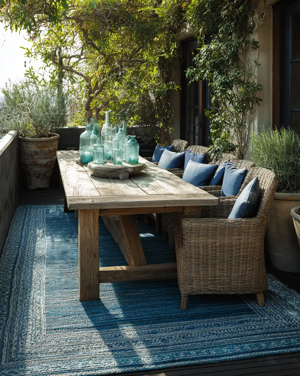 Blue Rustic Balcony Decor Ideas