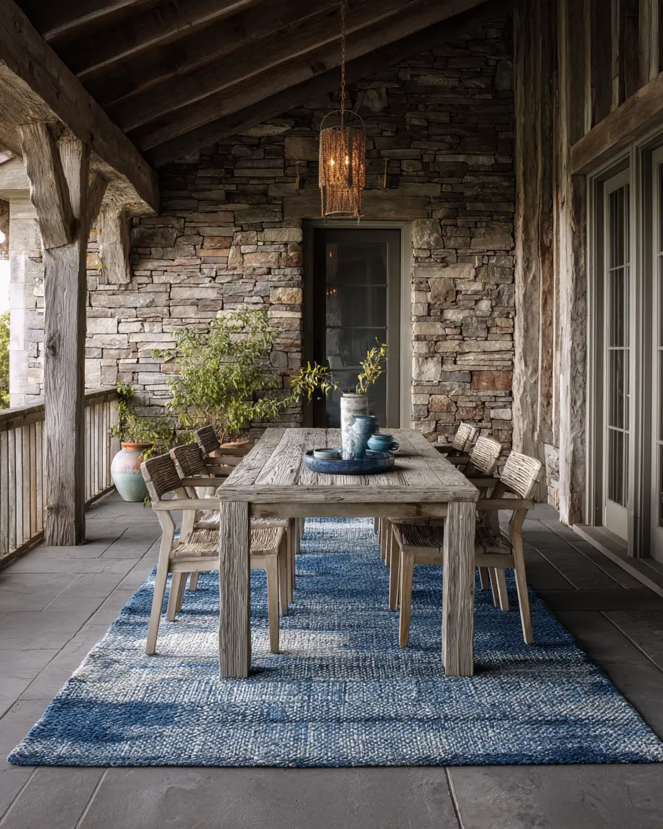 Blue Rustic Balcony Decor Ideas