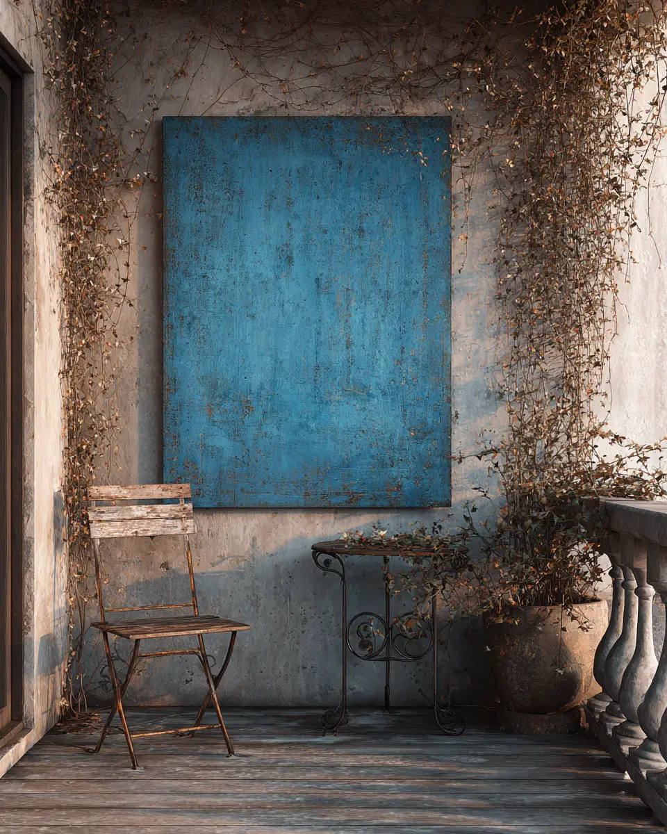 Blue Rustic Balcony Decor Ideas