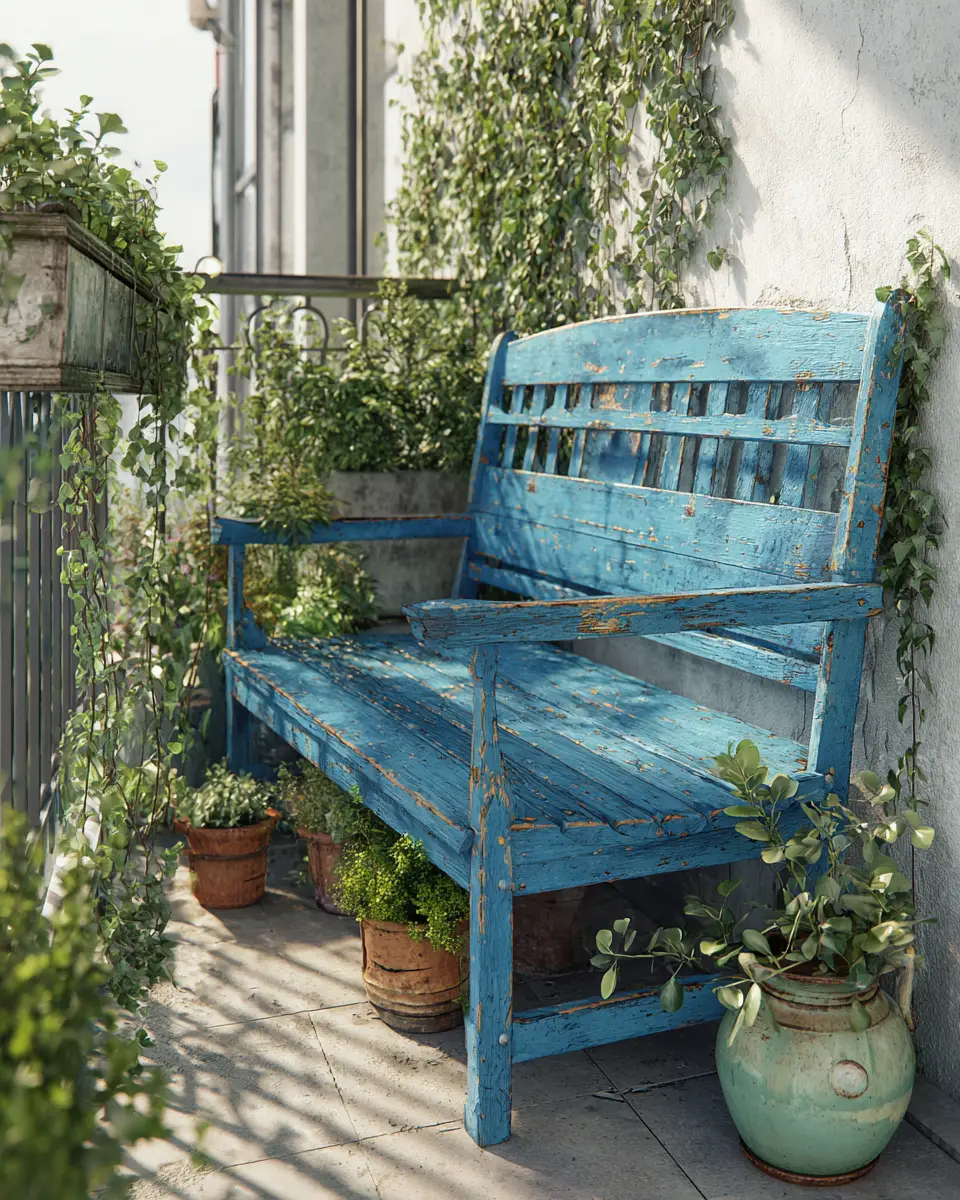 Blue Rustic Balcony Decor Ideas
