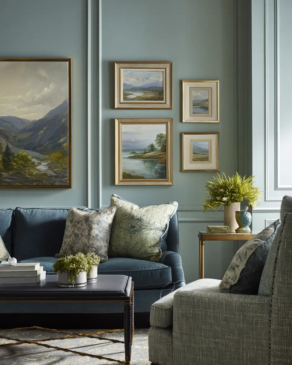 Blue Traditional Living Room Decor Ideas