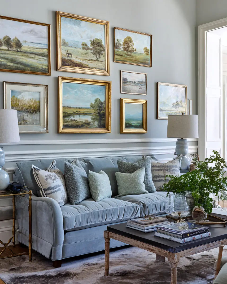 Blue Traditional Living Room Decor Ideas