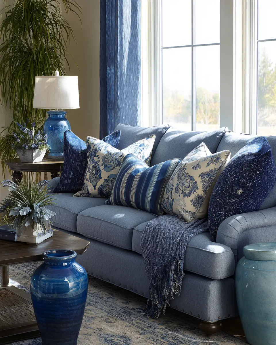 Blue Traditional Living Room Decor Ideas
