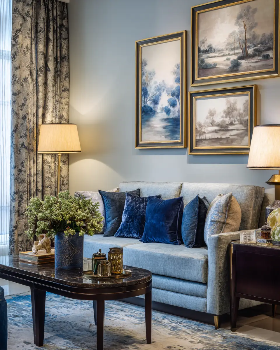 Blue Traditional Living Room Decor Ideas