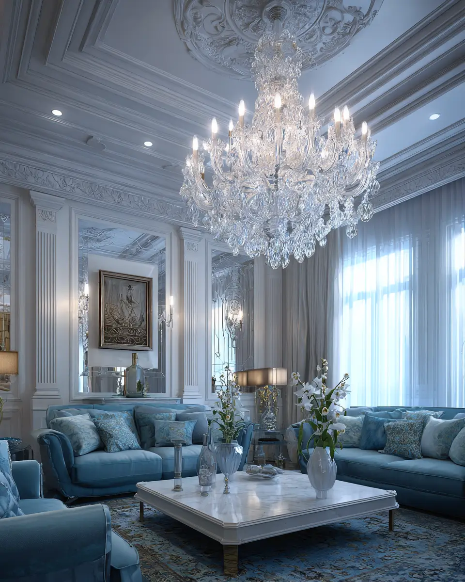 Blue Traditional Living Room Decor Ideas